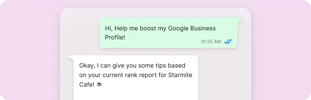example of how grexa whatsapp bot helps you rank higher