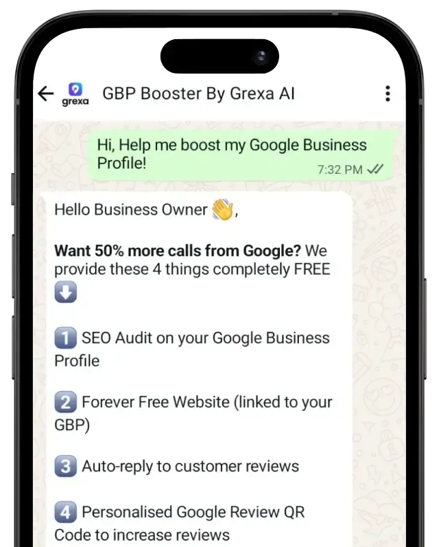 grexa whatsapp bot demo chat